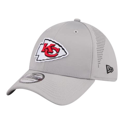Men's New Era  Gray Kansas City Chiefs Perforated 39THIRTY Flex Hat
