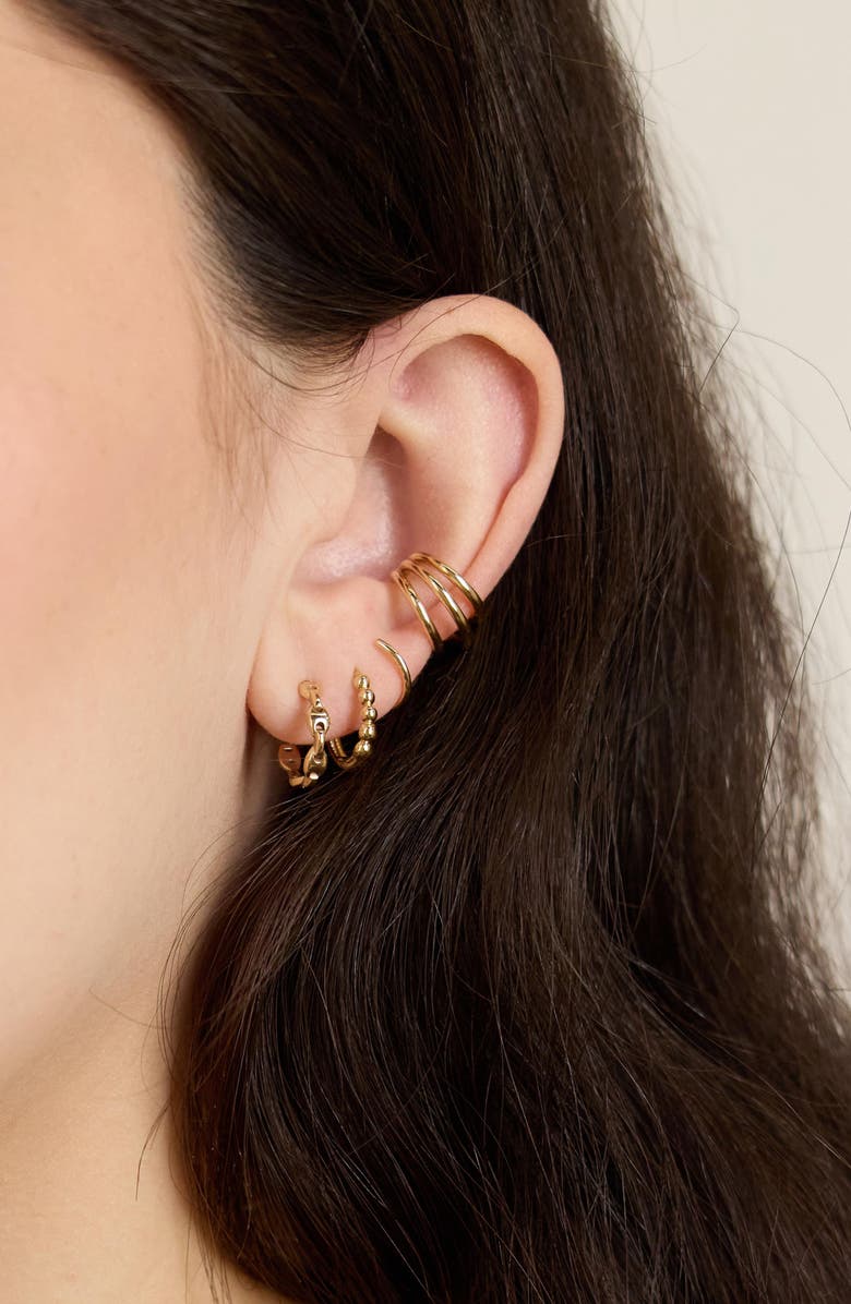 Zoë Chicco Mariner Hoop Earrings, Alternate, color, 14K Yellow Gold