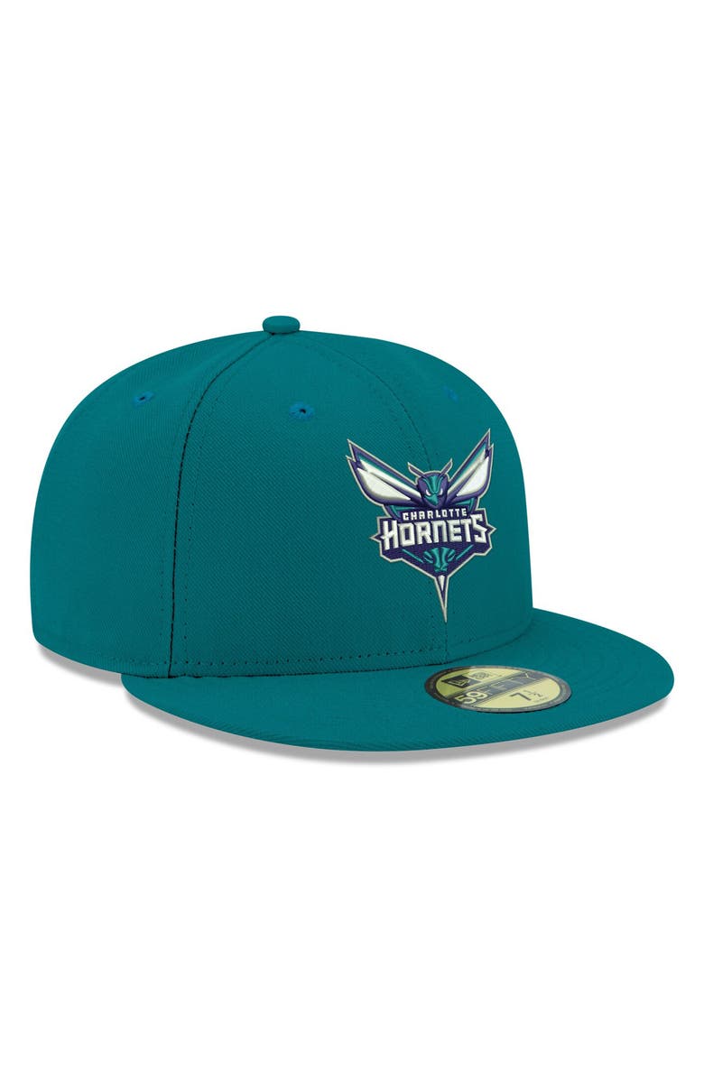 New Era Men's New Era Teal Charlotte Hornets Official Team Color 59FIFTY Fitted Hat, Alternate, color, Teal