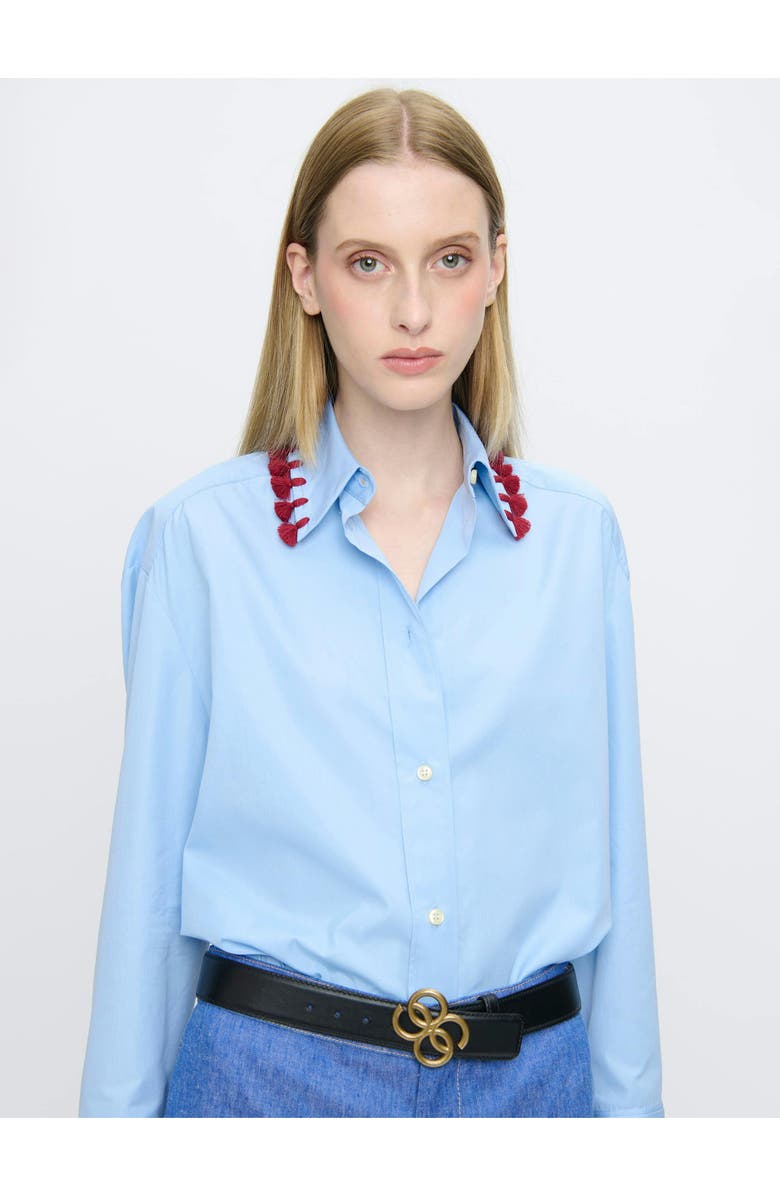 Callas Milano LYN Tassel collar shirt, Alternate, color, Blue