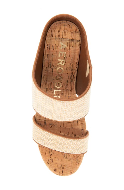 Aerosoles Wheeler Wedge Heel Sandal In Natural/tan Raffia