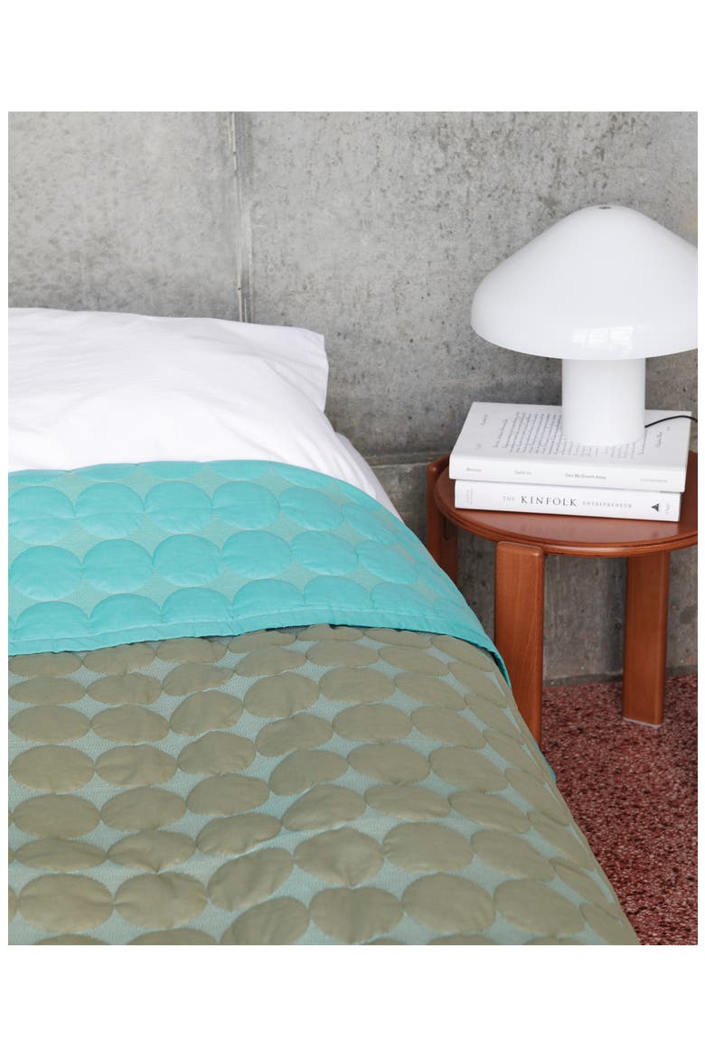 Mega Dot Reversible Cotton Blanket, Alternate, color, OLIVE GREEN