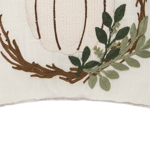 C & F Home C&f Home White Pumpkin Wreath Pillow In Multi