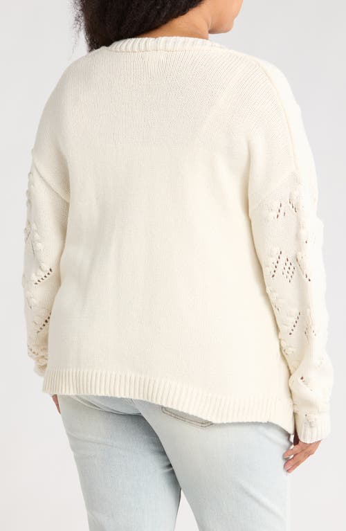 Caslon ® Open Bubble Stitch Cardigan In White