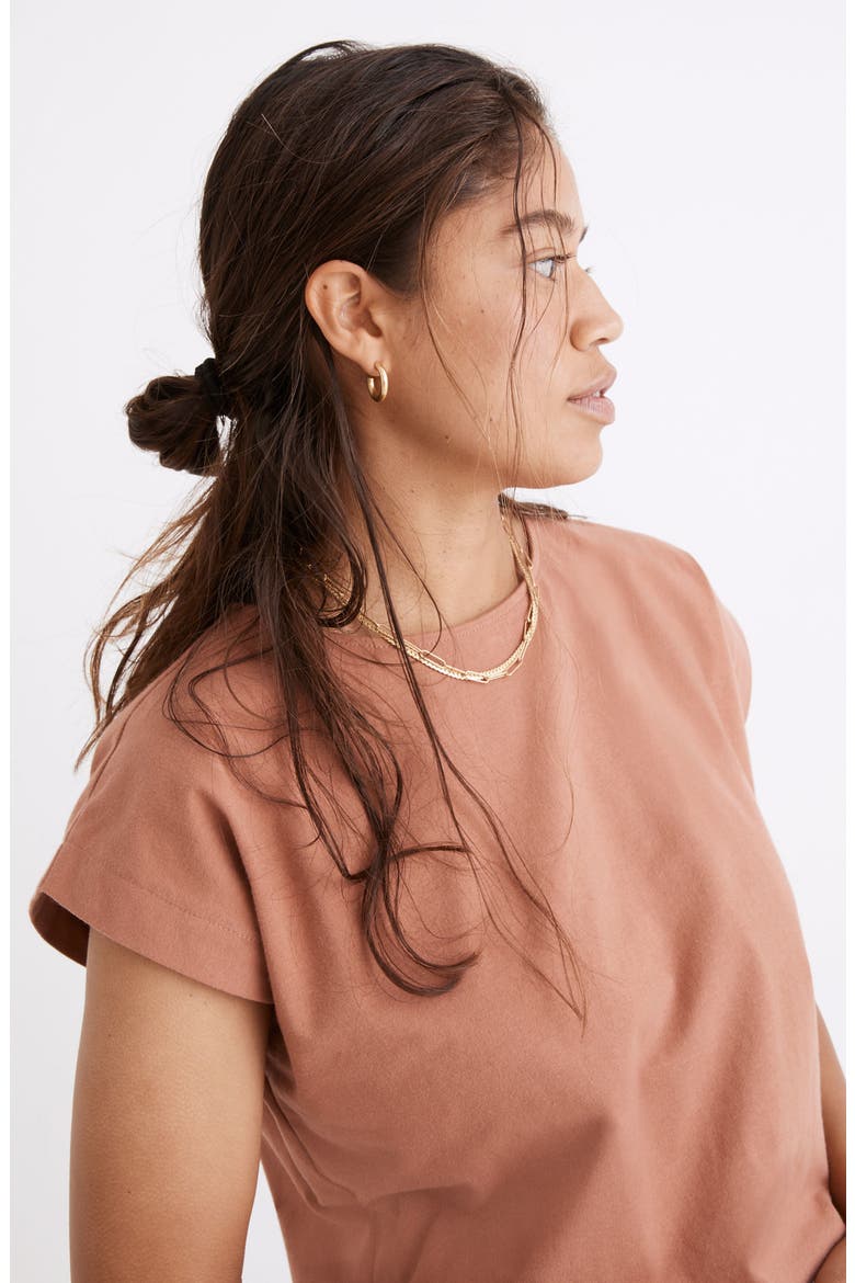 Shoulder T-Shirt, Alternate, color, WARM UMBER