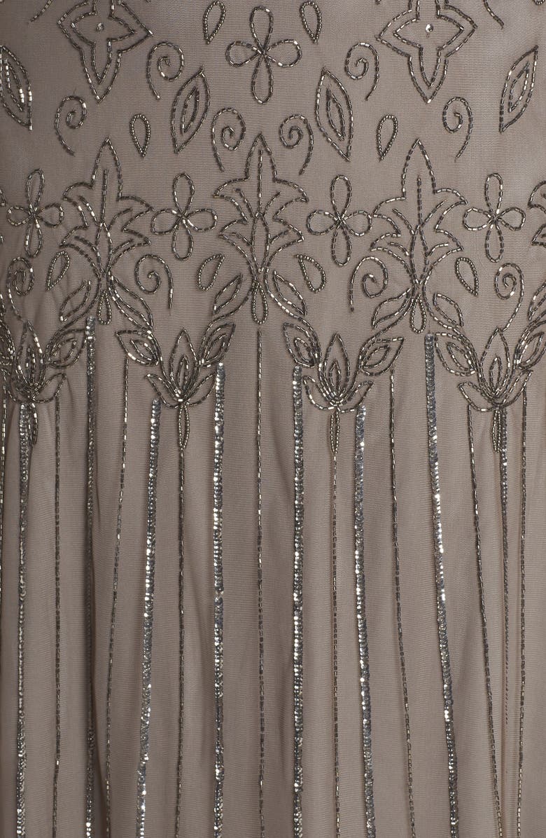 Adrianna Papell Beaded Blouson Gown, Alternate, color, 