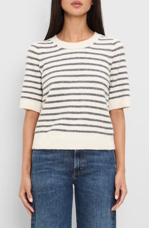 Alexis Striped Short Sleeve Sweater
