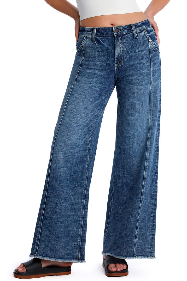 Mighty High Waist Wide Leg Jeans, Main, color, SPACE BLUE