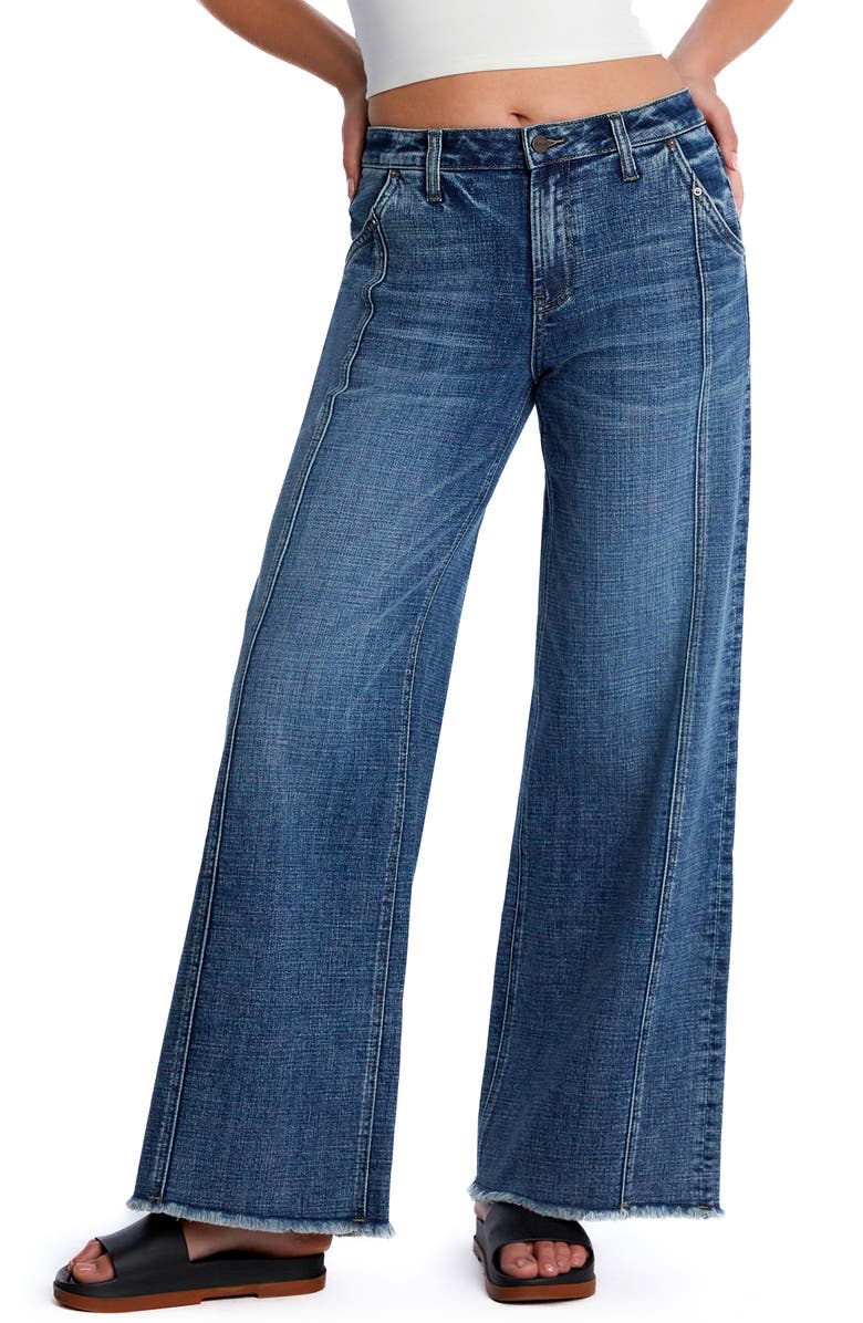 HINT OF BLU Mighty High Waist Wide Leg Jeans, Main, color, Space Blue