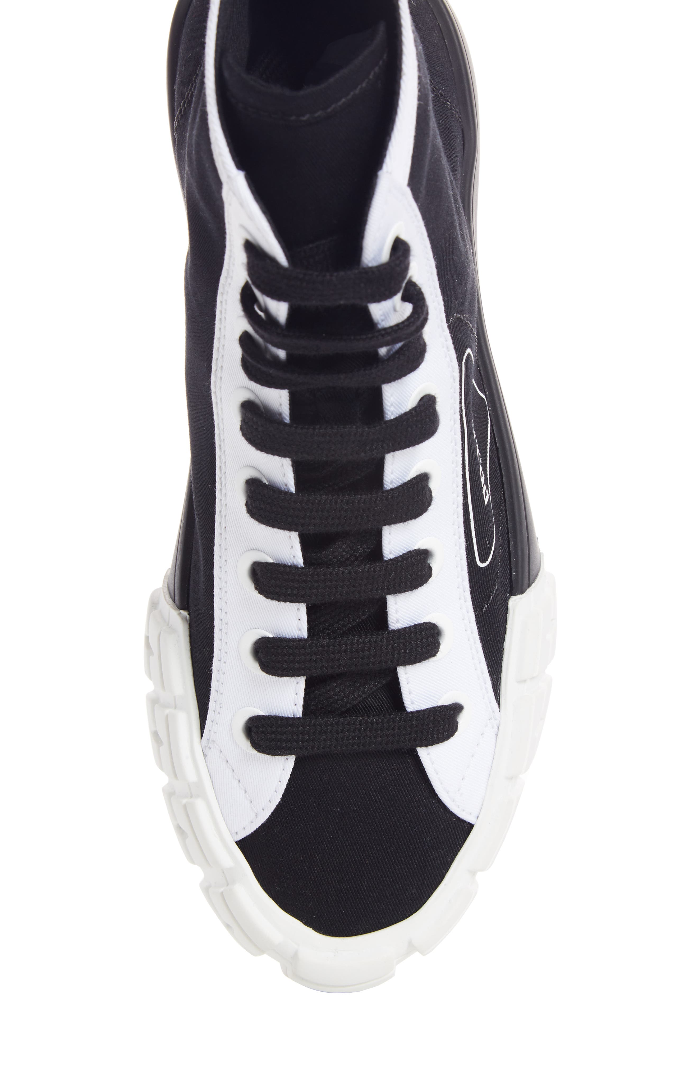 Prada Logo High Top Sneaker, Alternate, color, 