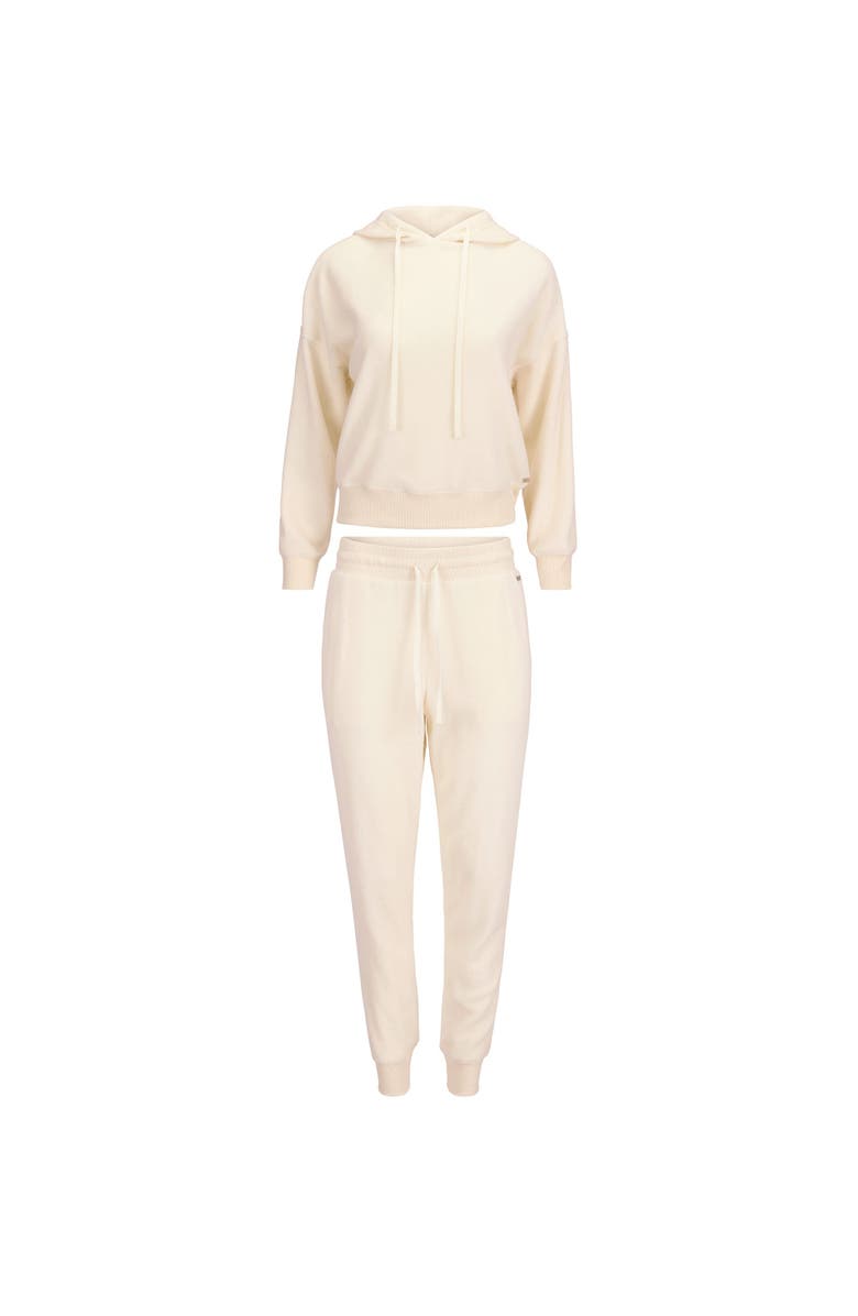 Adore Me Davinia Hoodie And Joggers Set, Alternate, color, Whisper White