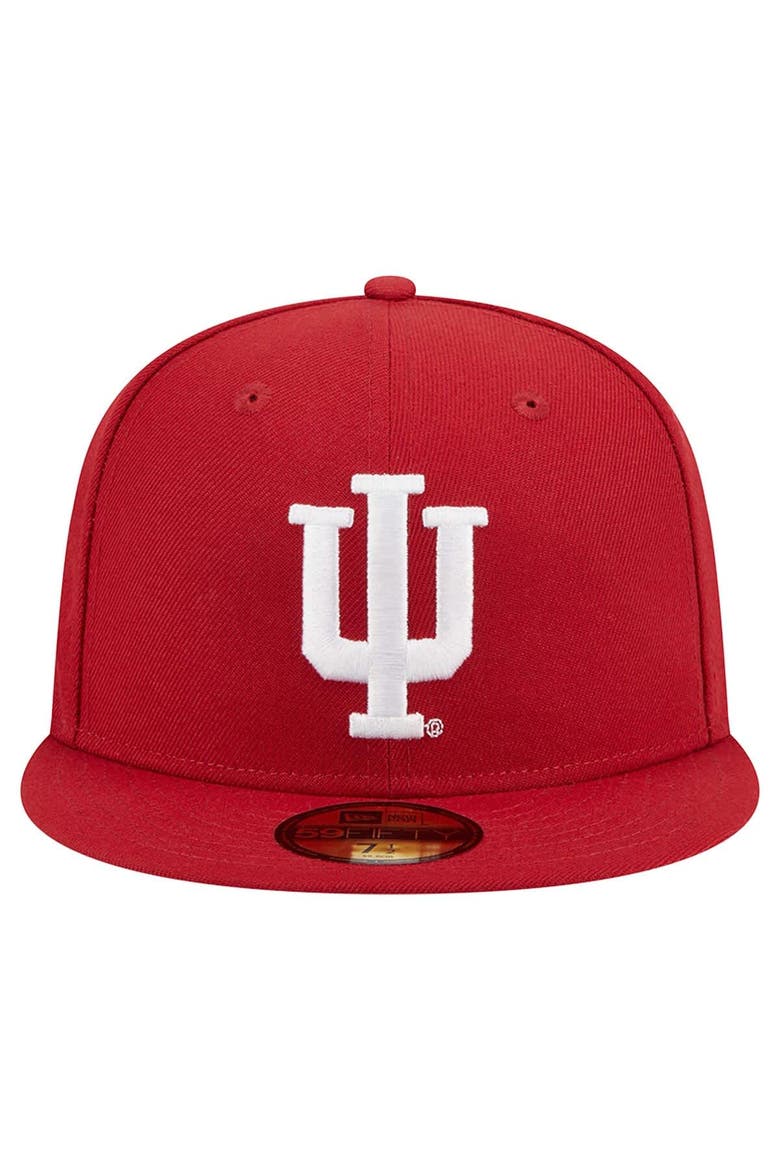 Men's New Era Crimson Indiana Hoosiers 59FIFTY Fitted Hat, Alternate, color, Crimson