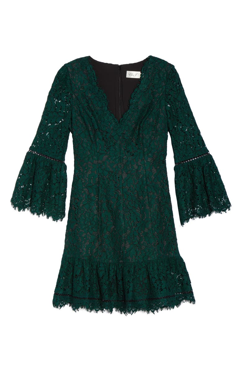 Eliza J Lace Bell Sleeve Fit & Flare Minidress, Alternate, color,