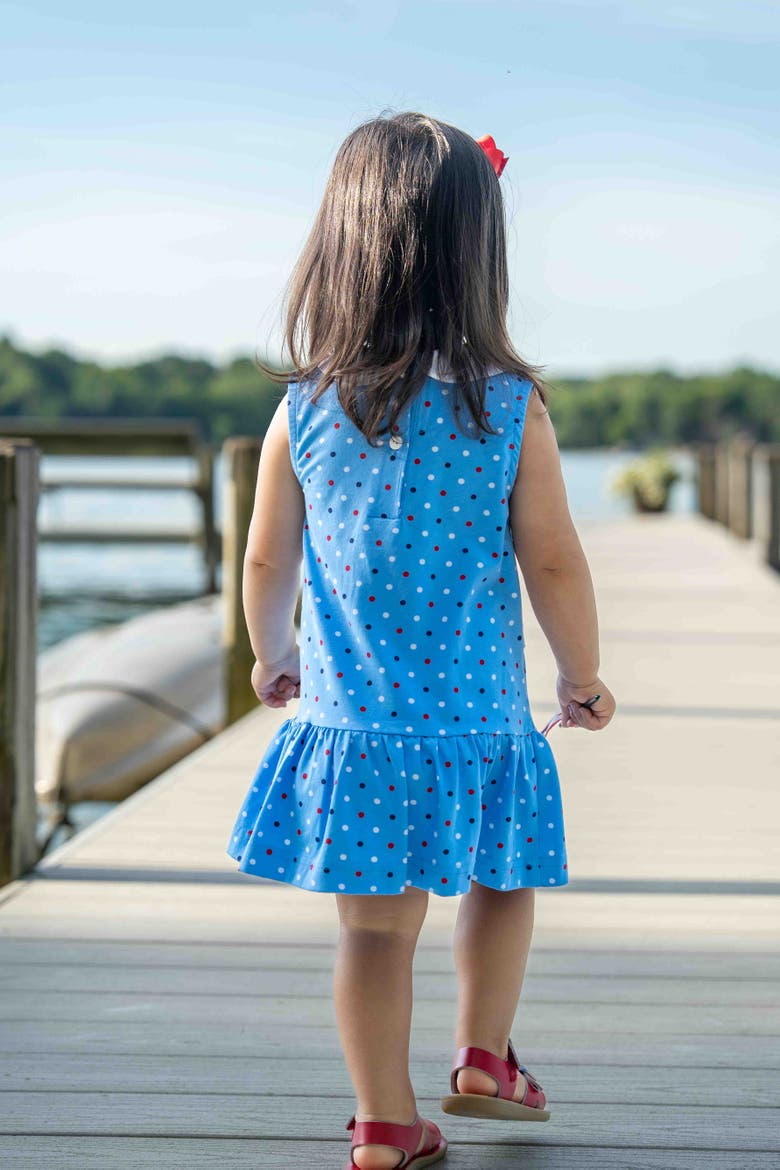 Printed Knit Dress With Flowers, Alternate, color, Blue/Multi