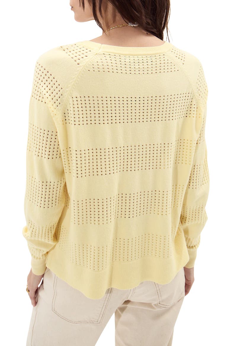 Creta Openwork Sweater, Alternate, color, BUTTER