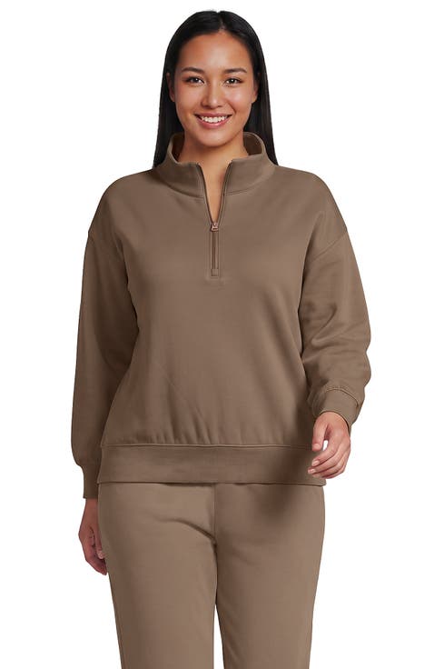 Plus Size Serious Sweats Relaxed Quarter Zip Pullover Sweatshirt