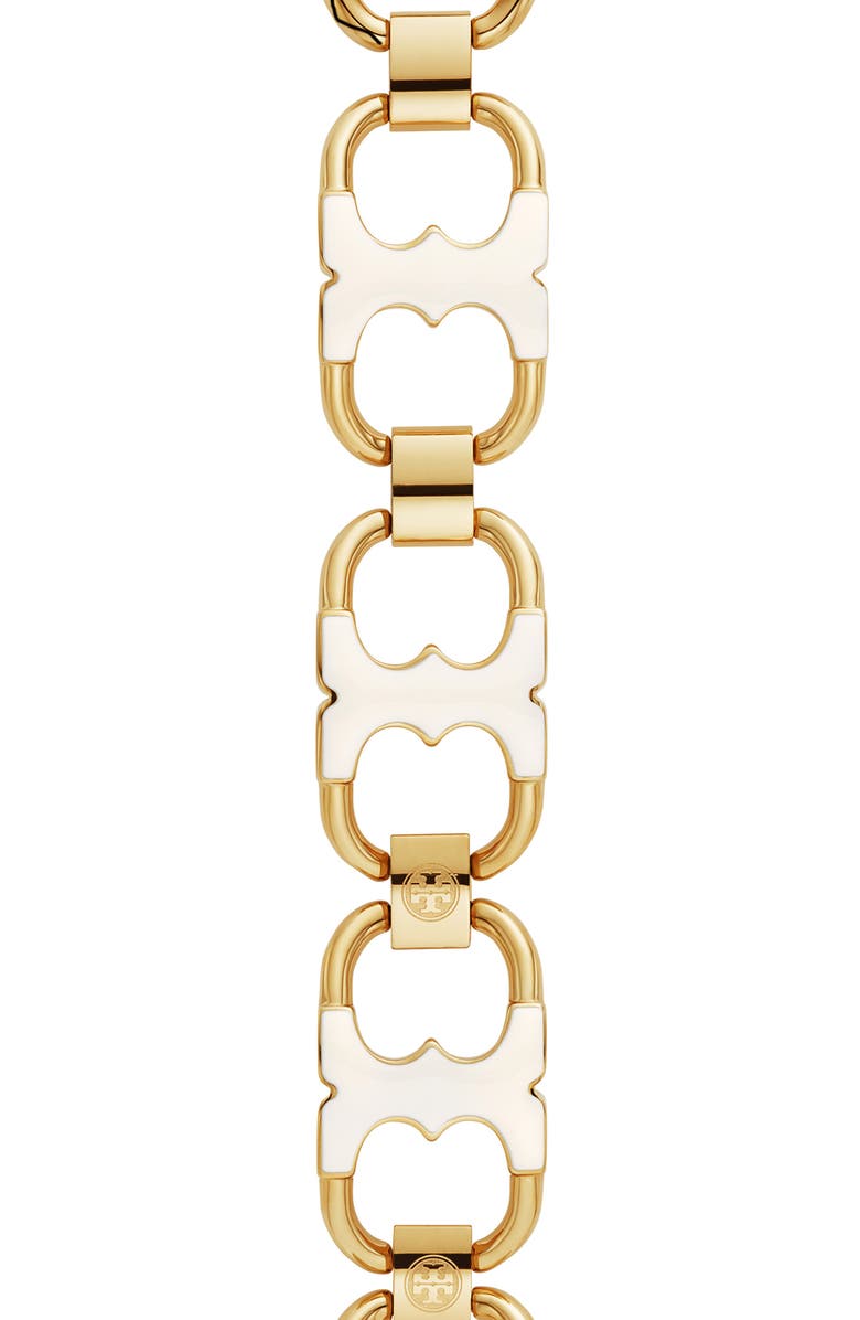 Tory Burch Double-T Link Apple Watch<sup>®</sup> Bracelet, Alternate, color, 