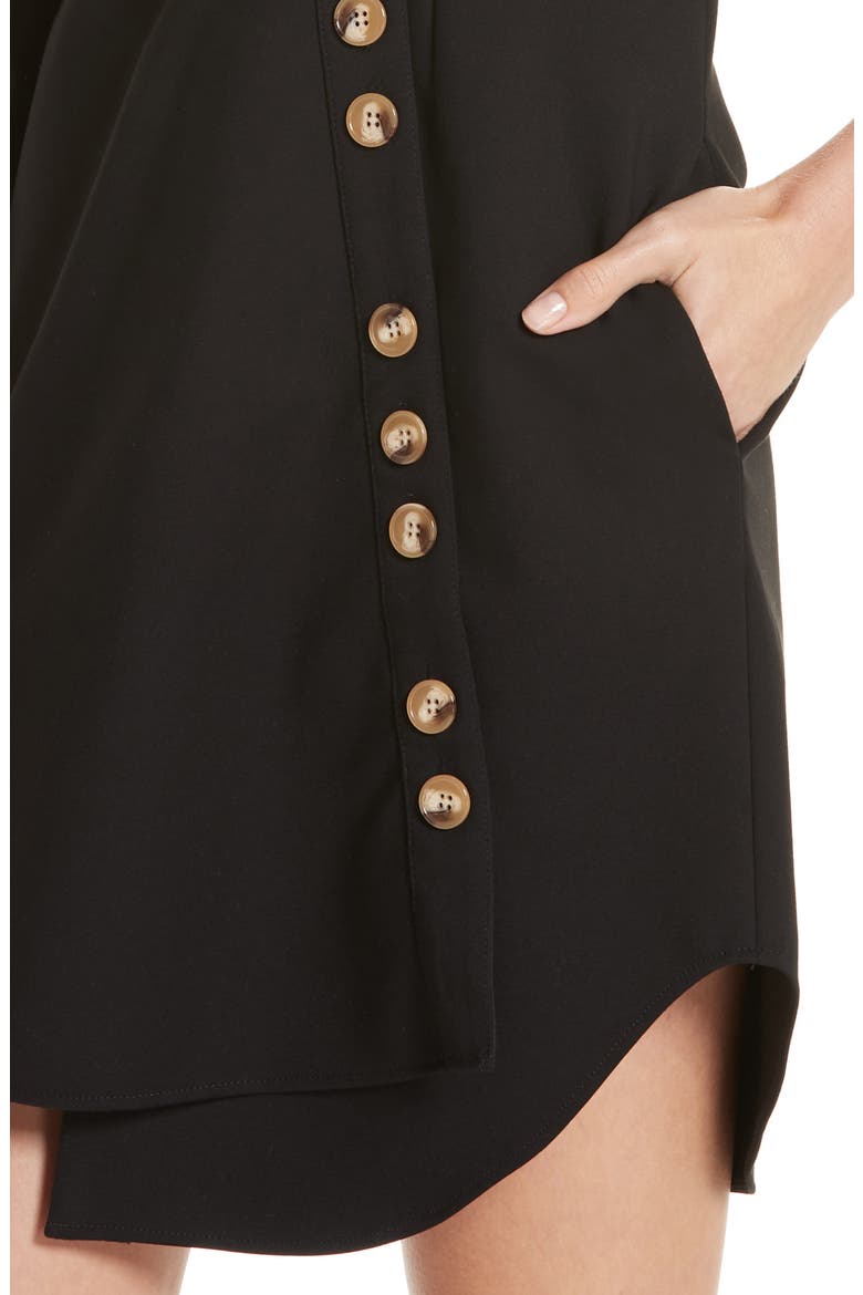 Asymmetrical Shirtdress, Alternate, color, BLACK