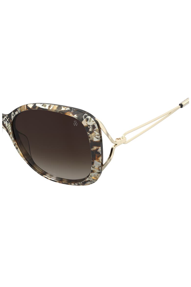 58mm Gradient Square Sunglasses, Alternate, color, PATTERN HAVANA/ BROWN SF