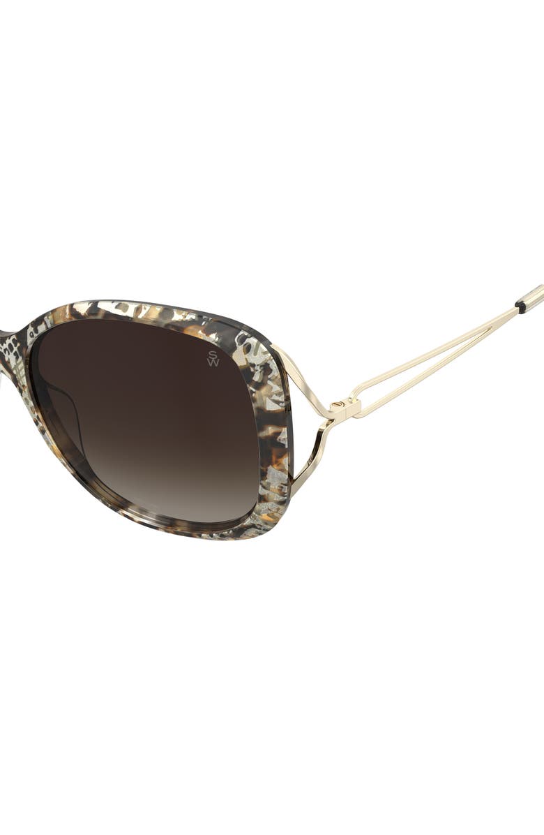 Stuart Weitzman 58mm Gradient Square Sunglasses, Alternate, color, Pattern Havana/ Brown Sf