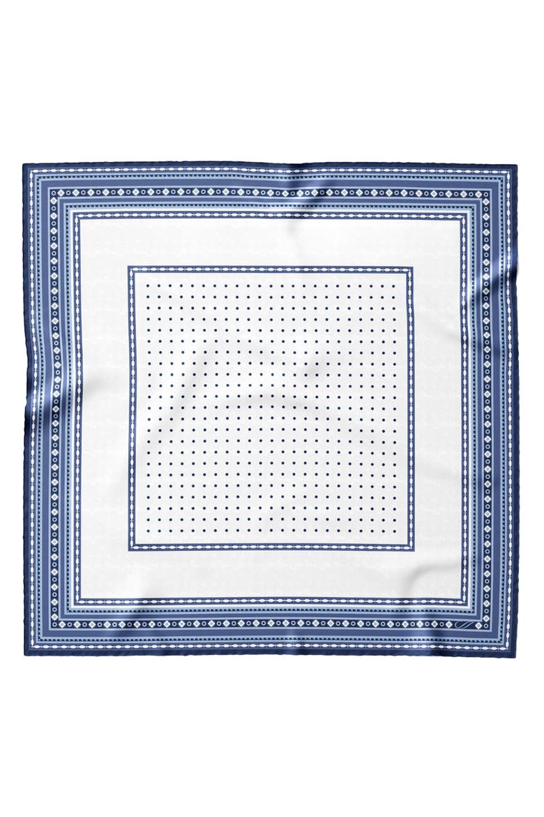 Pois - Silk Pocket Square for Men, Main, color, Blue