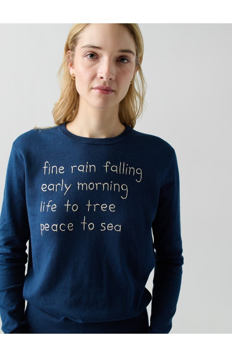 Lingua Franca Fine Rain Falling Crewneck, Main, color,