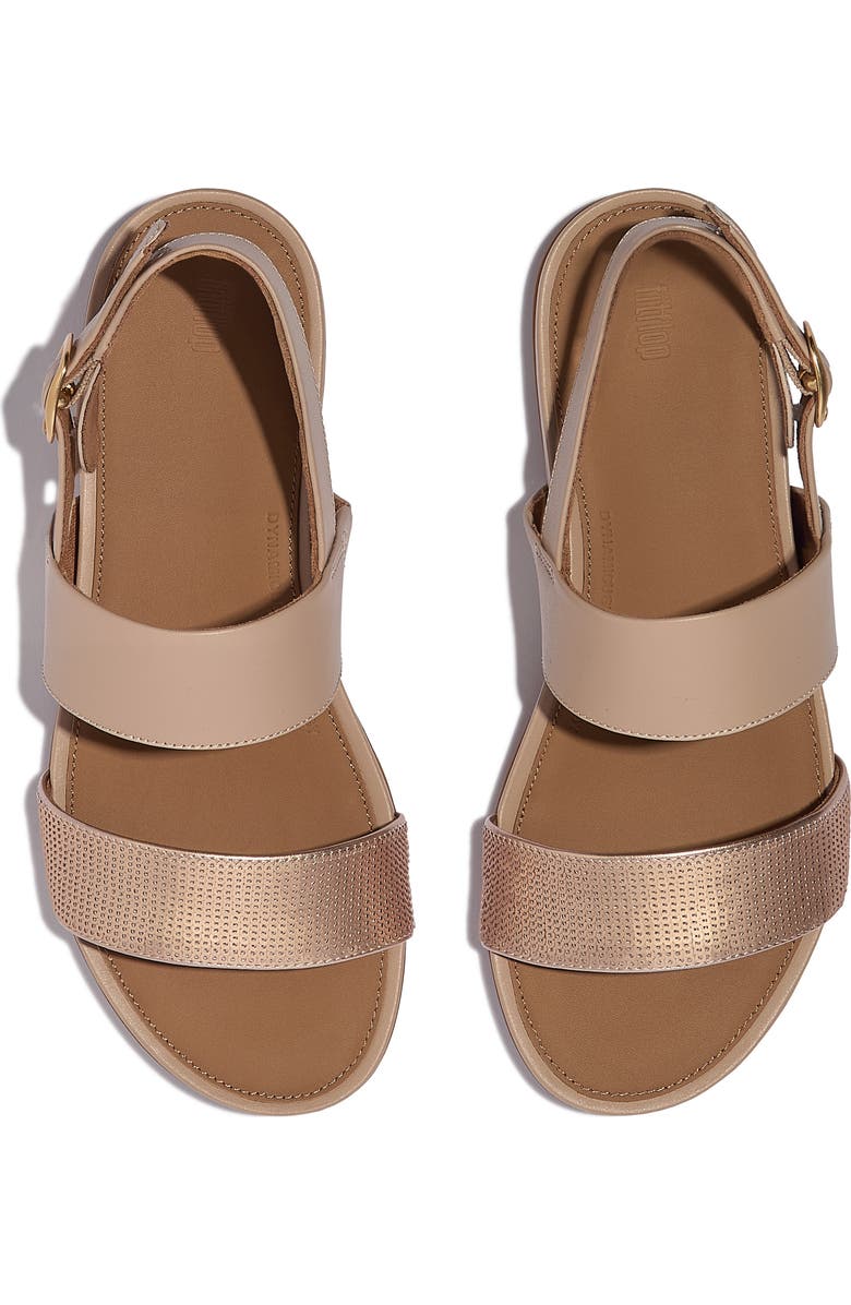 FitFlop Gracie Sequins Slingback Sandal, Alternate, color, Classic Beige