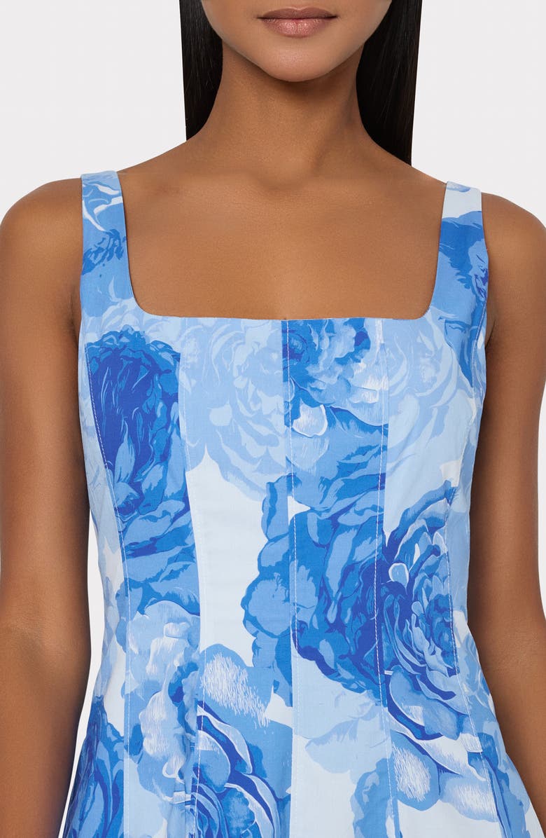 Milly Nia Print Sleeveless Midi Dress, Alternate, color, Blue Multi