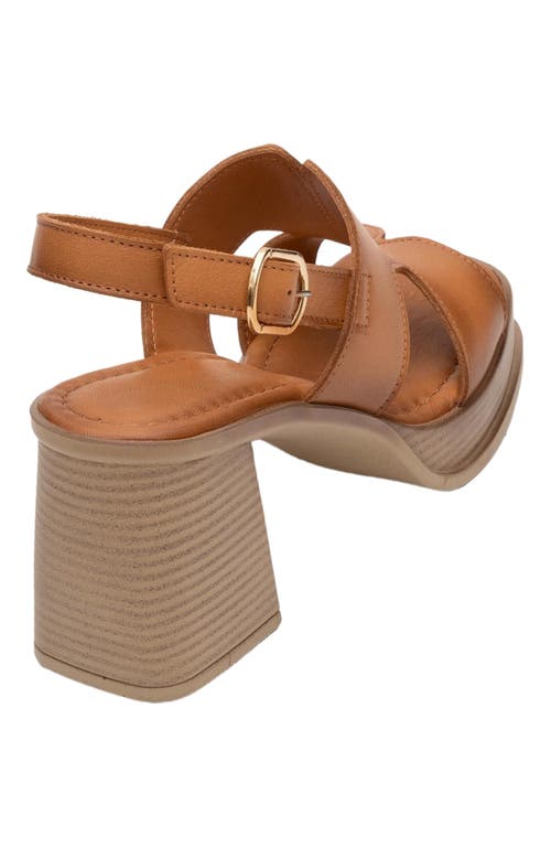 Forever & Always Shoes Zennia Leather Platform Sandal In Brown