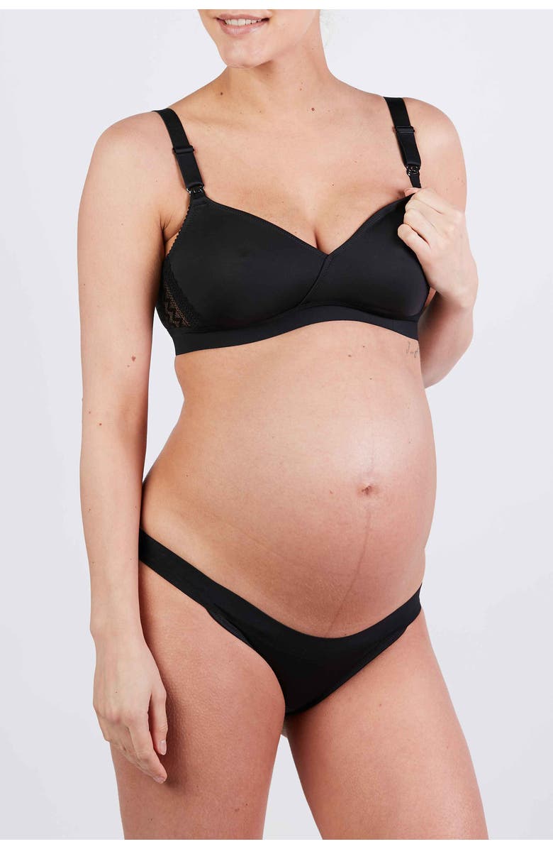 Cache Coeur Serena Maternity and Nursing Bra, Alternate, color, Black