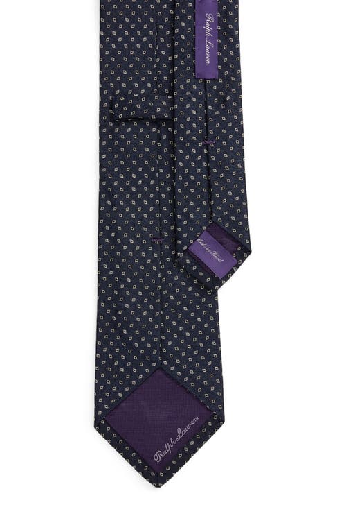 Ralph Lauren Purple Label Standard Macclesfield Silk Tie In Blue