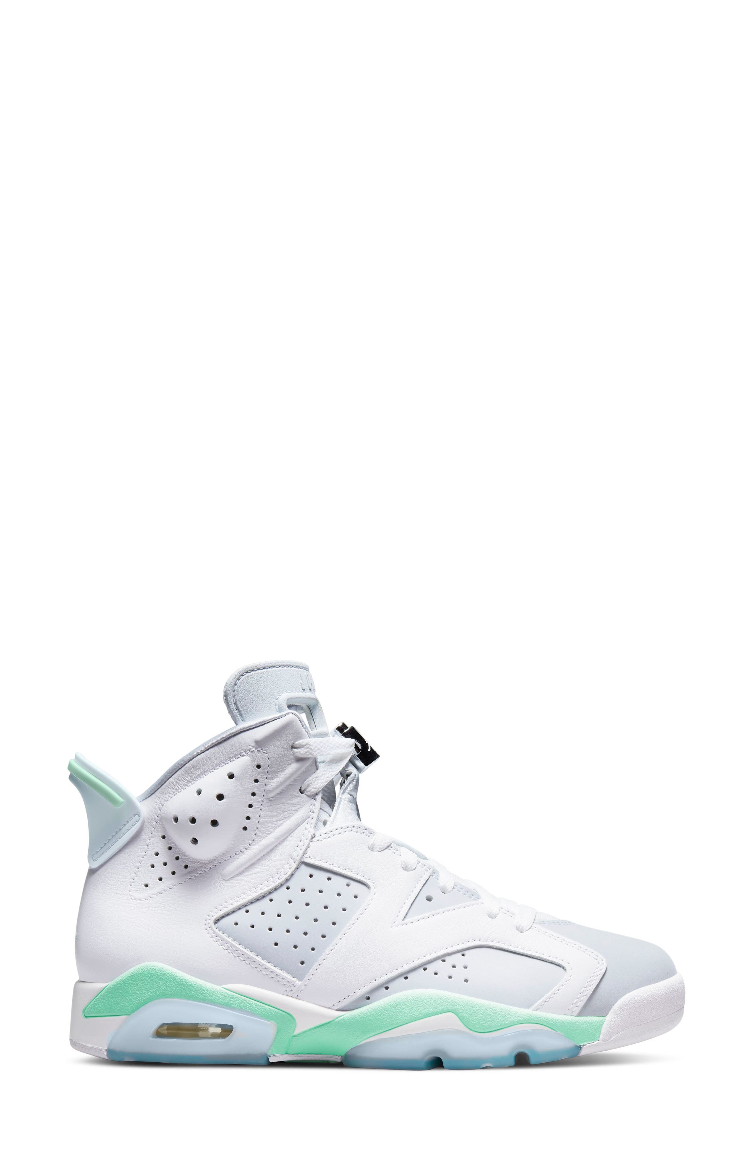 Air Jordan 6 Retro Pearl High Top Sneaker, Alternate, color, WHITE/ MINT FOAM/ BARELY GREEN