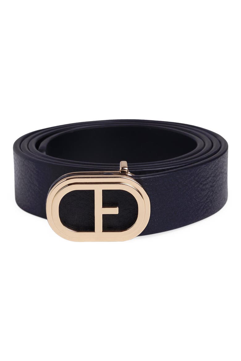 Say My Name Leather Skinny Belt, Alternate, color, BLACK/ANTIQUE BRASS