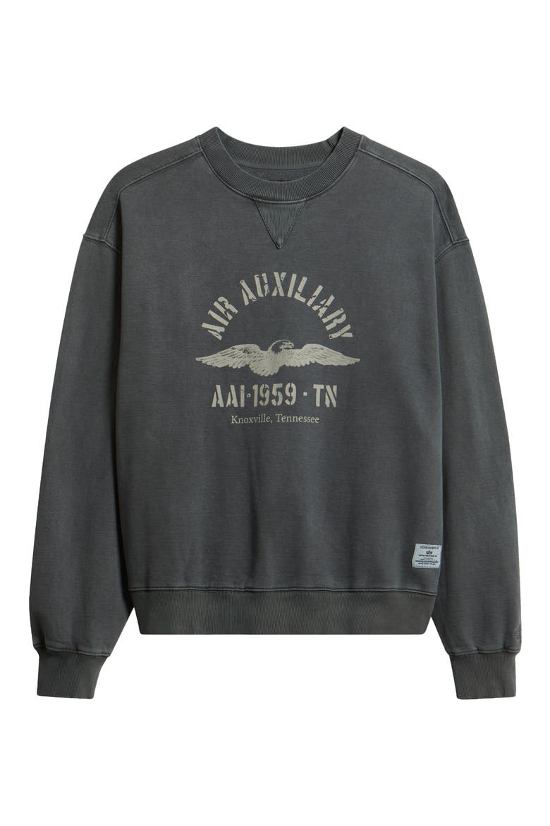 Air Auxiliary Graphic Sweatshirt, Main, color, BLACK