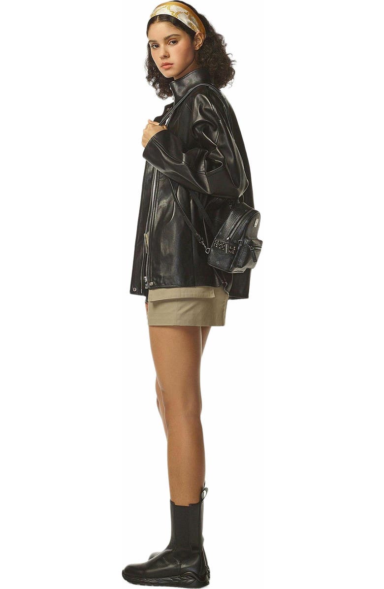 MCM Stark Bebe Boo Side Studs Backpack in Visetos, Alternate, color,