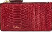 Mulberry Continental Zip Long Snakeskin Embossed Leather Card Case