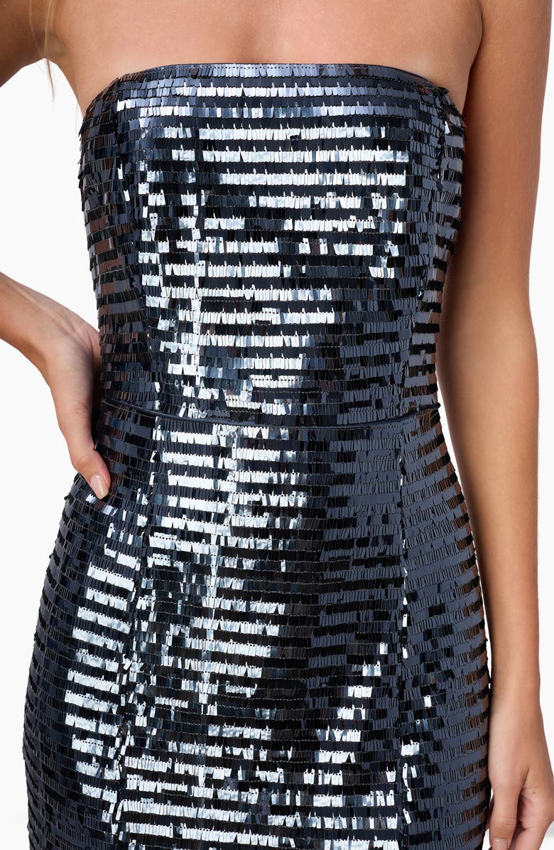 CAMI NYC Circe Sequin Strapless Dress, Alternate, color, Coal