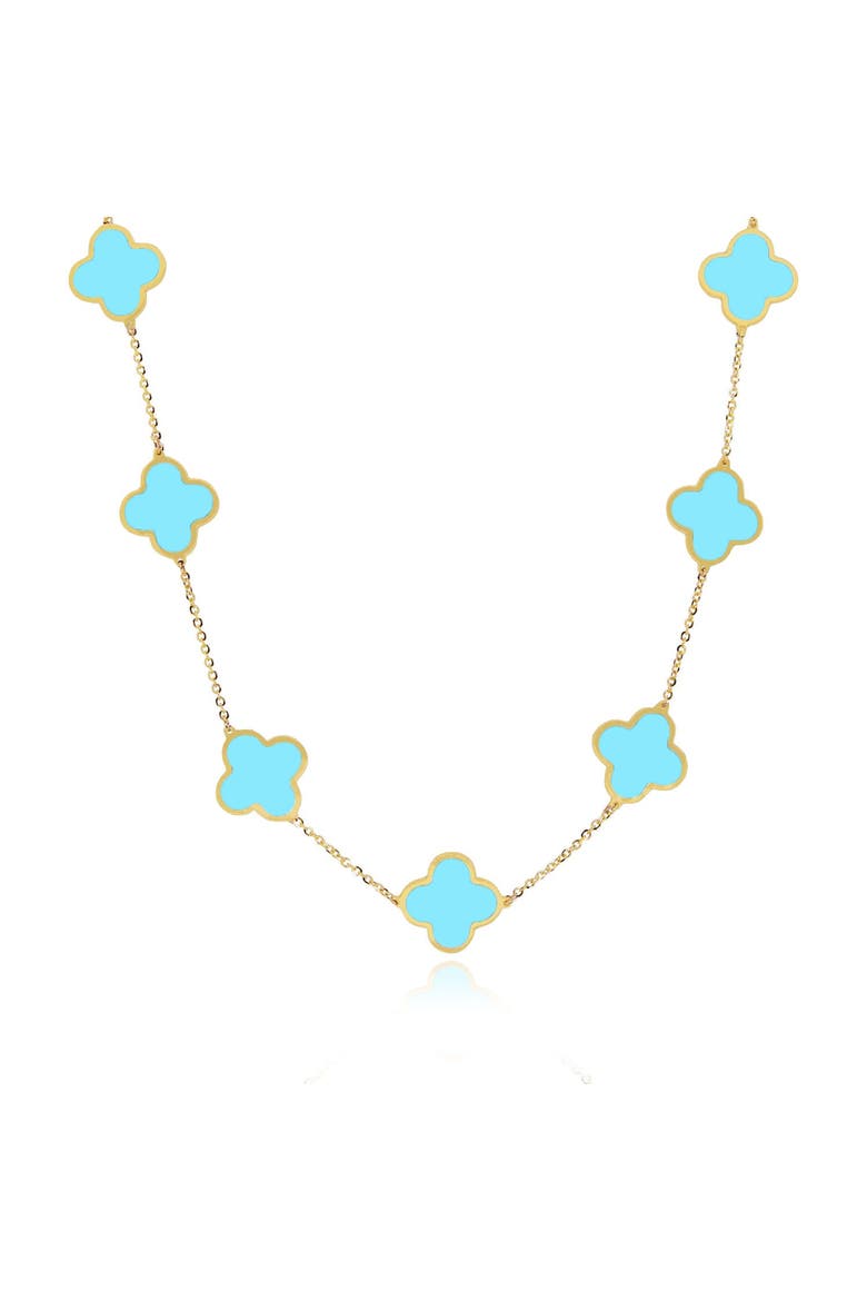 Large Turquoise Clover Necklace, Main, color, Turquoise
