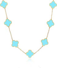 The Lovery Fine Jewelry Large Turquoise Clover Necklace