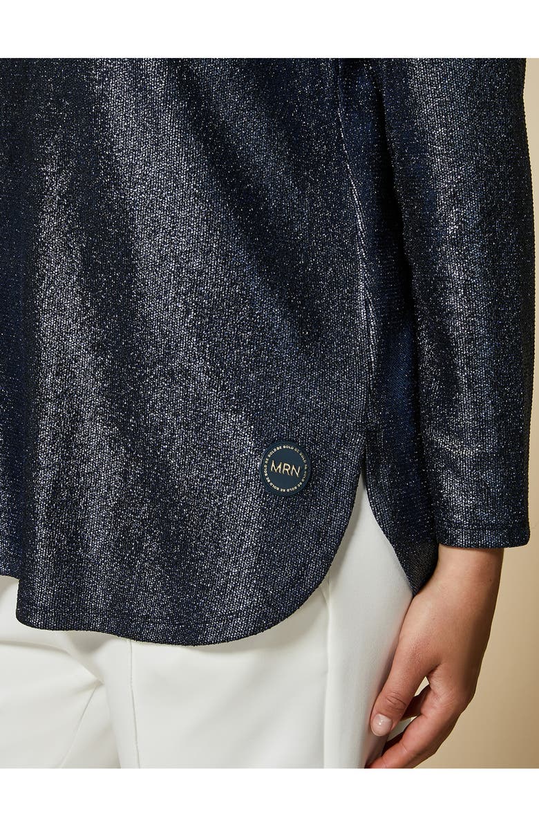 Marina Rinaldi Vagante Metallic Long Sleeve Jersey T-Shirt, Alternate, color, 