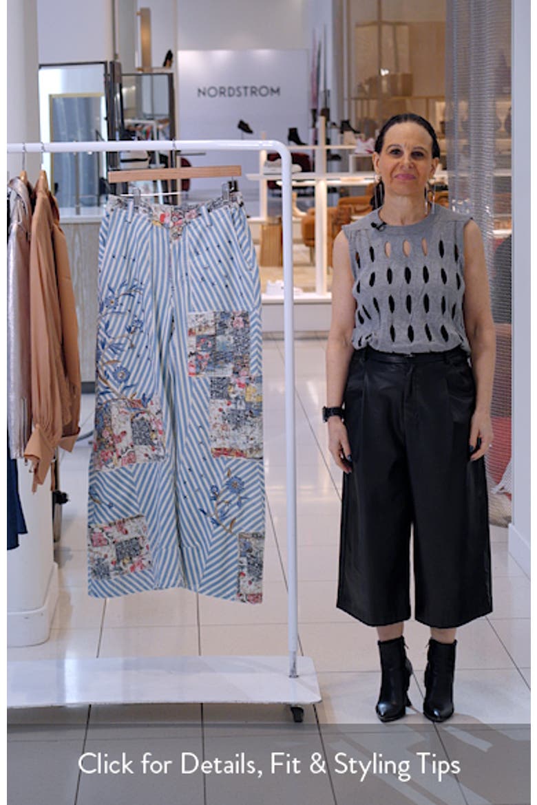 Runyon High Waist Patch Detail Stripe Cotton Pants video