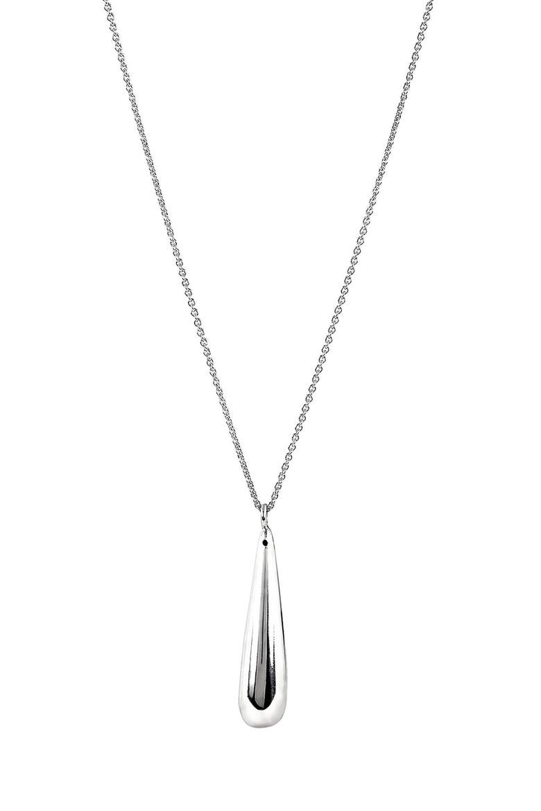 Primavera Made in Italy Teardrop Pendant Necklace, Alternate, color, SILVER