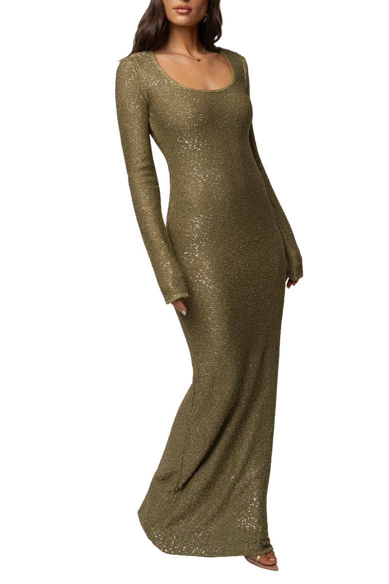 Muse Sequin Maxi Dress, Alternate, color, Lime