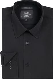 W.R.K Regular Fit Solid Black Performance Dress Shirt