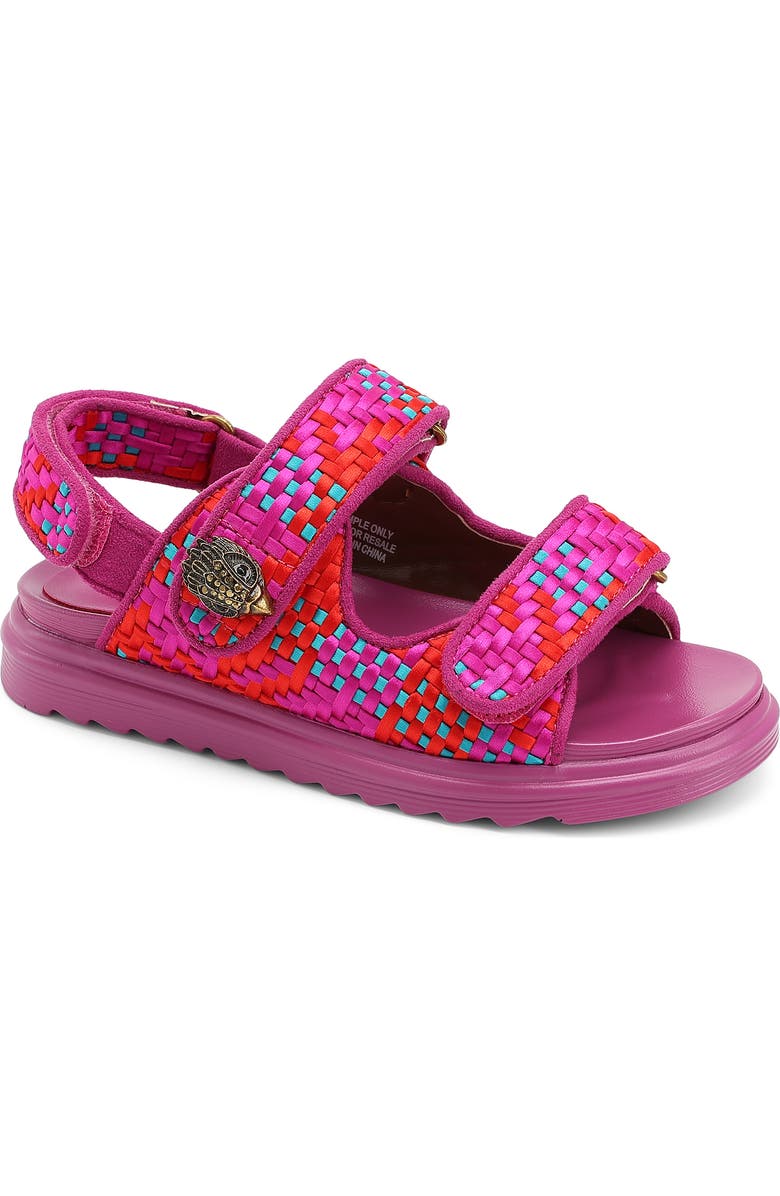 Kurt Geiger London Mini Orson Fringe Slingback Sandal, Main, color, Purple Red