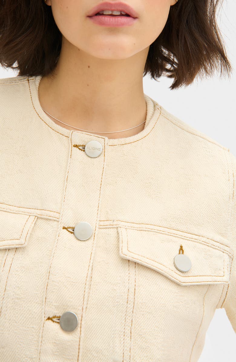 ALIGNE Diana Organic Cotton Denim Jacket, Alternate, color, Ecru