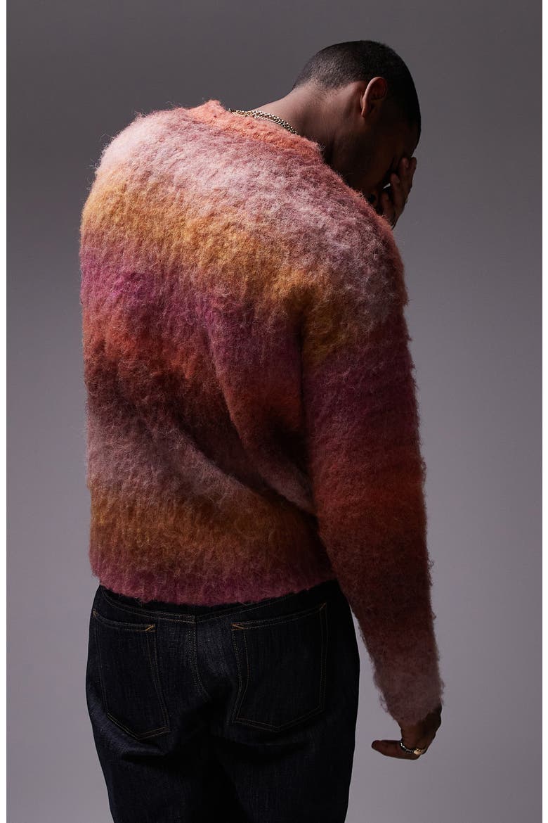 Ombré Stripe Relaxed Fit Sweater, Alternate, color, PINK