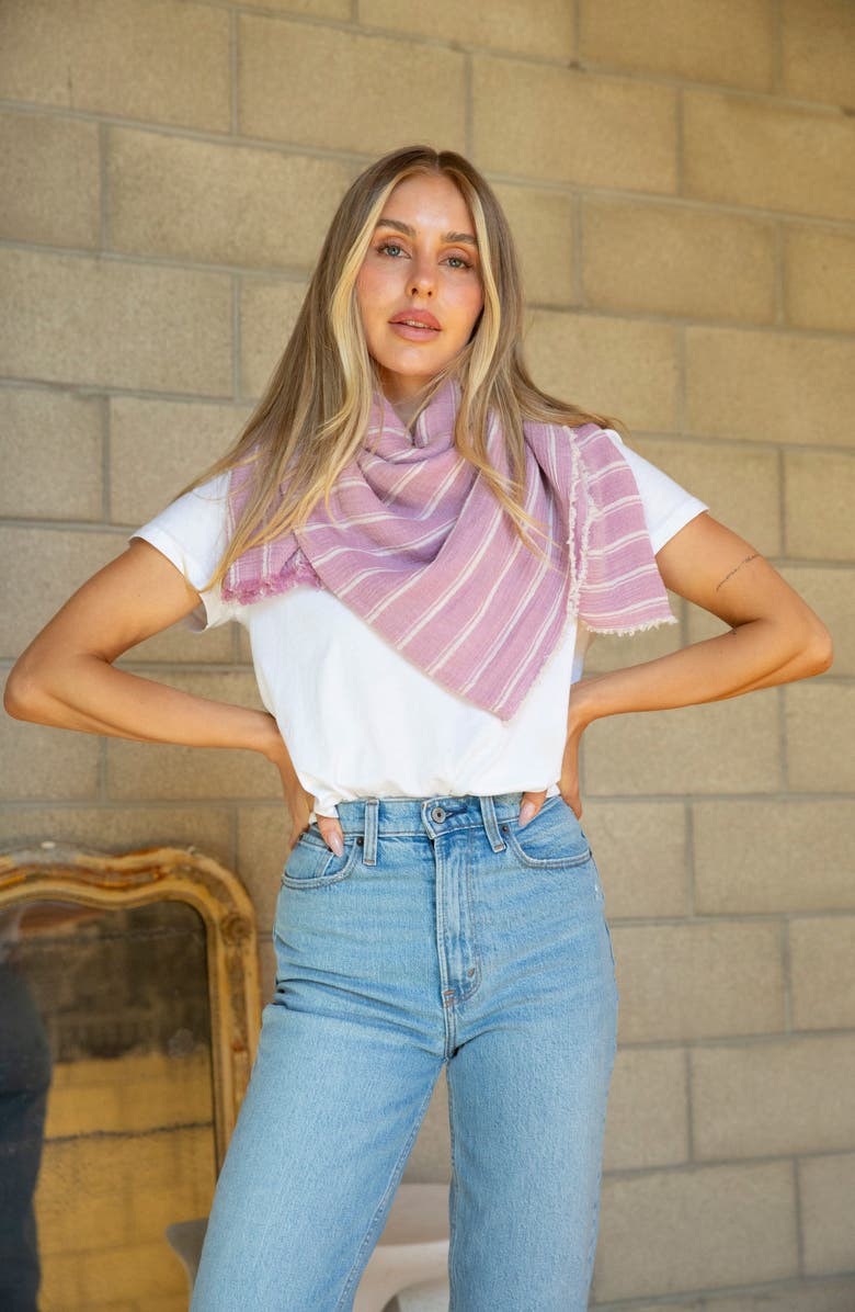 Nordstrom Stripe Cotton Scarf, Alternate, color, Grey Combo