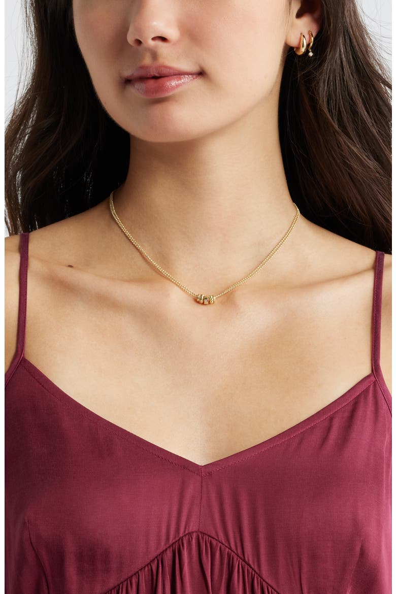 Demi Fine Cubic Zirconia Rondelle Necklace, Alternate, color, CLEAR- GOLD