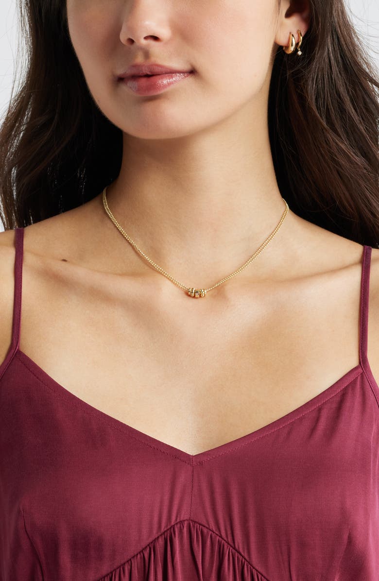 Chelsea28 Demi Fine Cubic Zirconia Rondelle Necklace, Alternate, color, Clear- Gold